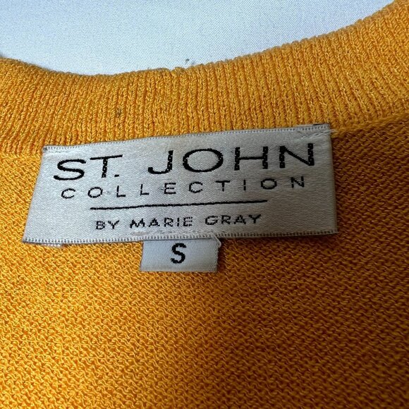 St John Collection by Marie Gray Yellow Nautical Flag Knit Cardigan Sweater S - Picture 2 of 13